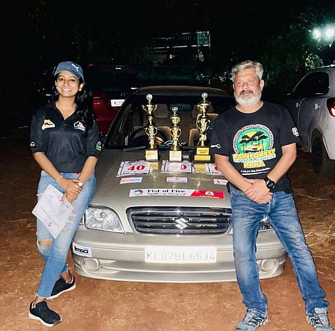 Aparna Umesh with her mentor and veteran off-roader, Sam Kurian